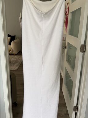 White Maxi Skirt - Classic Ribbed Waist